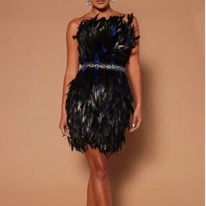 Feathered Mini Dress